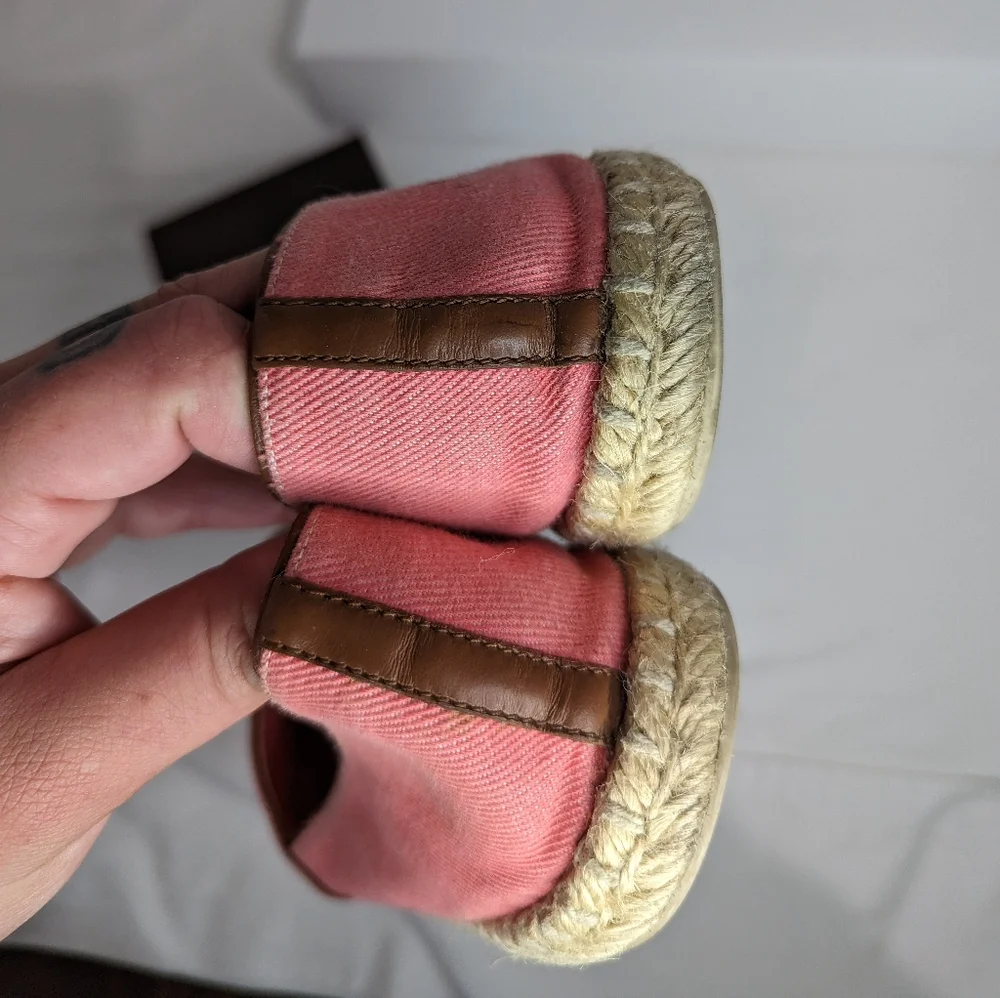 Authentic Louis Vuitton Pink Canvas Espadrilles